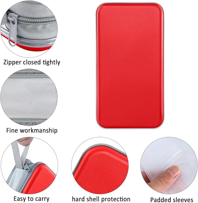 Siveit CD Case Holder, 80 Capacity CD/DVD Case Holders Wallet Hard Plastic CD DVD Disc Cases Storage Binder for Car Home Office Travel (Red) - Image 2