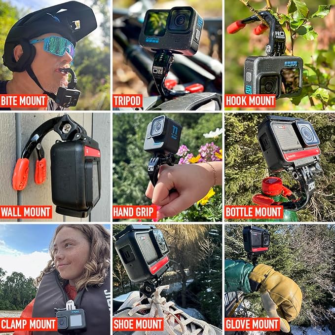 Pro Standard Grill Mount 4.0 - Heat Moldable Bite Mount - Compatible with Insta360, GoPro, DJI, Garmin and All Action Cameras (White/Red) - Image 5
