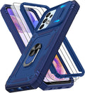 Gritup for Galaxy A23 5G Case Military-Grade Shockproof with Kickstand Blue | (   ) with 2 PCS Screen Protector, Slide Camera Cover, Heavy Duty Funda para A 23 5G Cover, Blue by Gritup