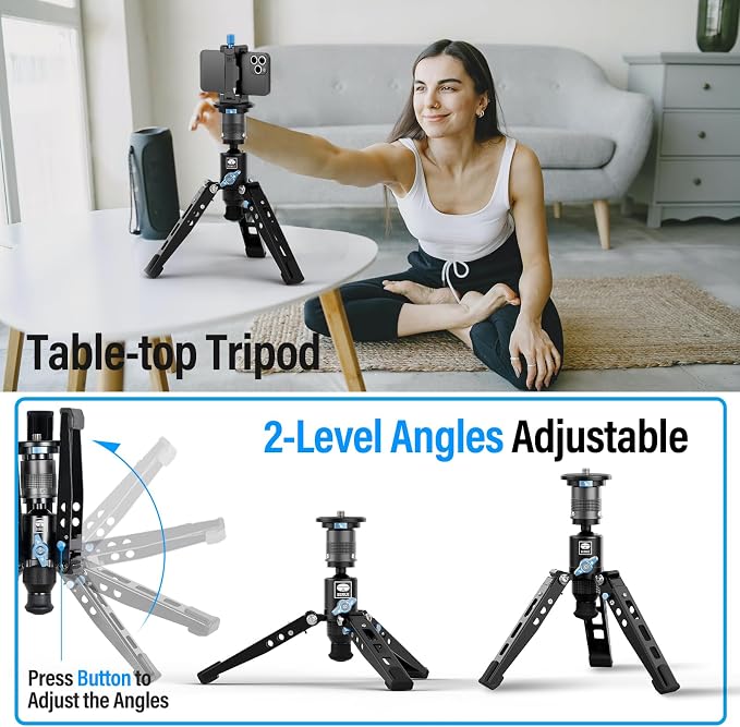 SIRUI SVM-165 Carbon Fiber Camera Monopod with Feet, 68.7" Professional Lightweight Travel Monopod with Fluid Video Head for DSLR Camera, One-Step Height Adjustment, Modular, Max Load 22lbs - Image 6