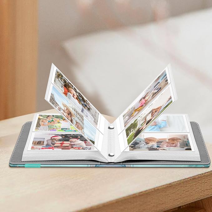 Fintie Mini Photos Album Book for 2x3 Inch Films - 104 Pockets Small Albums | For Fujifilm Instax Mini 13/12/11/99/40/Evo/Se/7+/Liplay Instant Camera, Photos Keepsakes, Kids Memory Book, Emerald Marble - Image 5