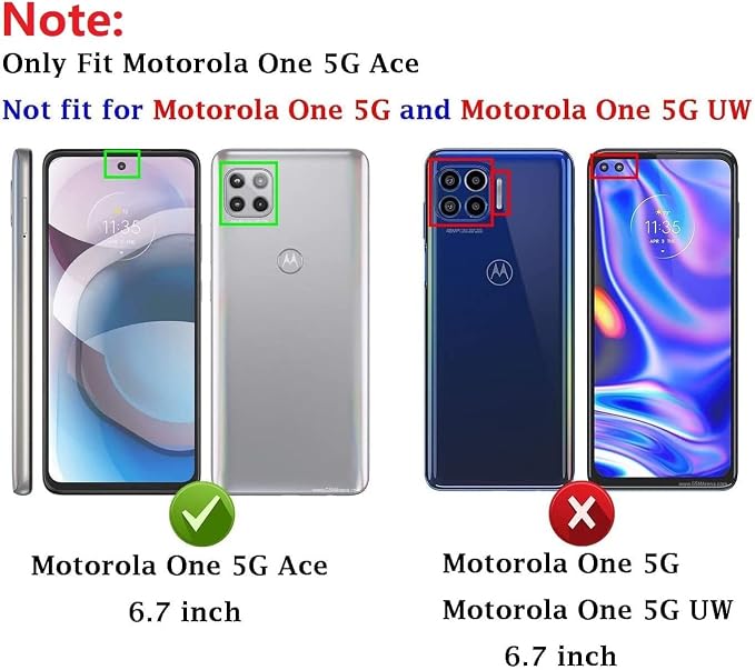 for Moto One 5G Ace Case Moto G 5G(2020) Case,with Nano Explosion-Proof Film[2 Pack], Military Grade Shockproof with Kickstand Protective Case for Motorola Moto One 5G Ace,Purple - Image 2