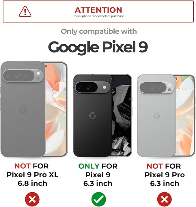 Dexnor for Google Pixel 9 Case with Slide Camera Cover & Built-in Screen Protector & Heavy-Duty Kickstand,Full-Body Protective Cover Rugged Bumper Cases for Pixel 9,Black(2024) - Image 2