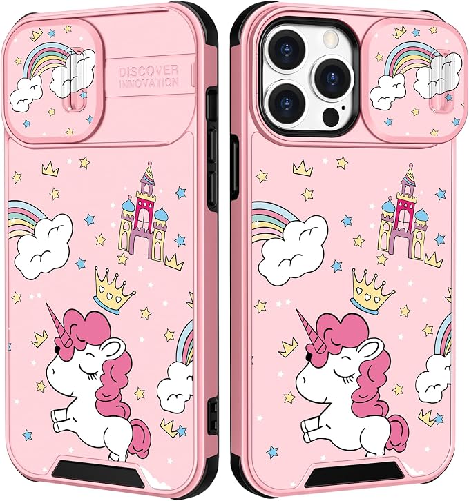 (2in1 for iPhone 11 Pro Max Case for Cartoon Kawaii Rainbow Girly Phone Cover Cute Unique Design with Slide Camera Cover Protective Case for iPhone11 Pro Max 6.5'' by Goocrux