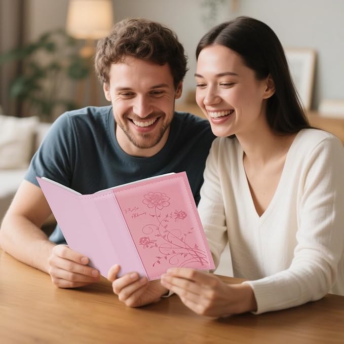 Artmag Photo Album 5x7 Clear Pages Pockets Leather Cover Slip Slide in Photo Album Book Holds 50 Vertical 5x7 Photos Picture Book for Wedding Family (Pink) - Image 5