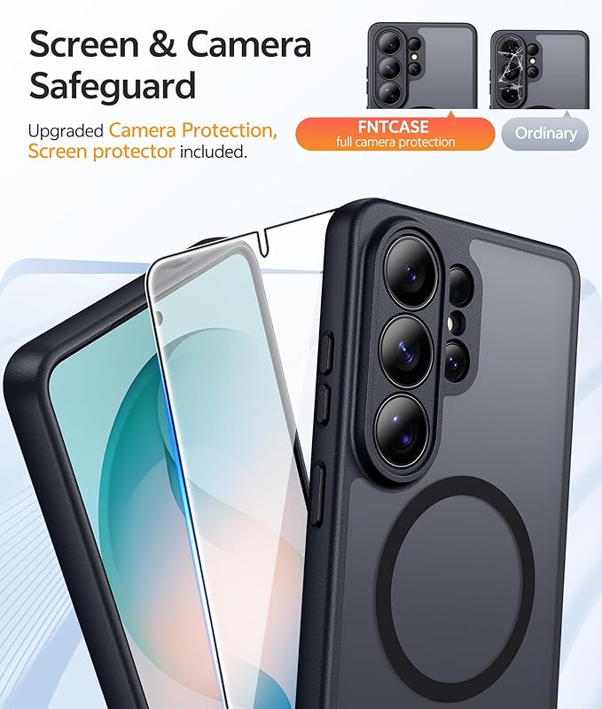 FNTCASE for Samsung Galaxy S26 Ultra Case, Compatible with Magsafe Black | Screen Protector, Full Camera Protection, Translucent Matte, 14FT Military Grade Drop Proof, Protective Phone Cover - Image 4