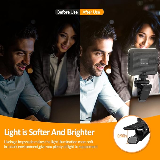 XINBAOHONG Rechargeable Selfie Light, Clip Fill Light for Phone Laptop Tablet Portable Light for Video Conference Live Streaming Zoom Call Makeup Picture (Black) - Image 6