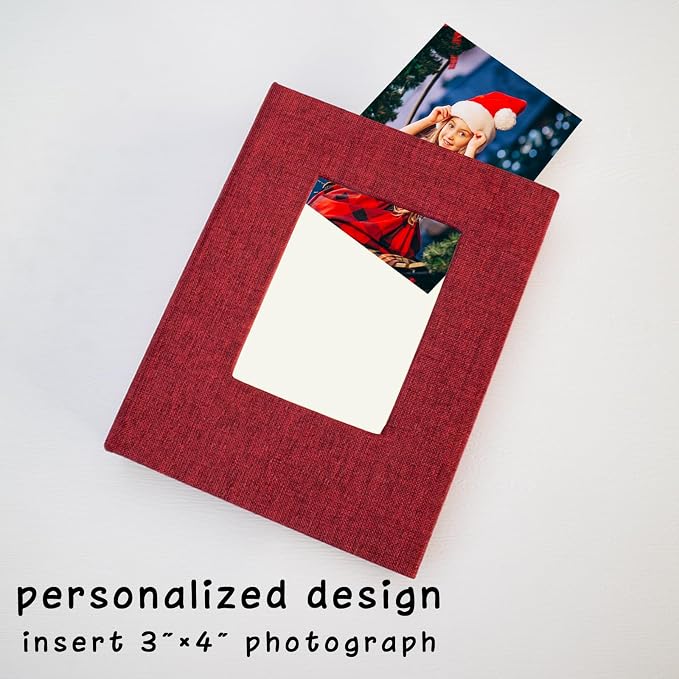 Small Photo Album 5x7, Pack of 2 Linen Picture Book, Each Mini 26-Page Album Holds 52 Photos, Art Presentation Folder for Postcards & Picture Storage - Image 2