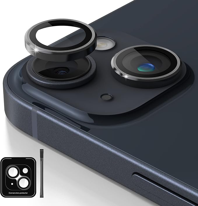 Camera Lens Protector Compatible for iPhone 13 & iPhone 13 Mini Camera Cover Premium 9H Tempered Glass [Anti-Scratch] 99.99% Transparency for iPhone 13 6.1 Inch & iPhone 13 Mini 5.4 Inch by Tamoria
