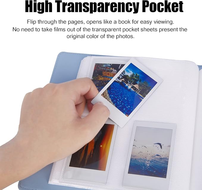 Veicevol 256-Pocket 2x3 Photo Album for Instax Mini and Polaroid | PU Leather Cover Keeps, Fits Instax Mini and Polaroid 2x3 Photos, Protects Travel, Wedding and Family Memories - Image 4