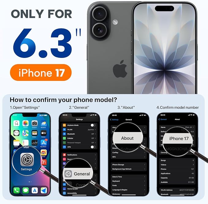 Miracase Silicone & Magnetic for iPhone 17 Case, Dark Purple | Compatible with MagSafe, Silicone Camera Control Cover, Soft Microfiber Lining, Shockproof Drop Protection Phone Case for 17 - Image 7