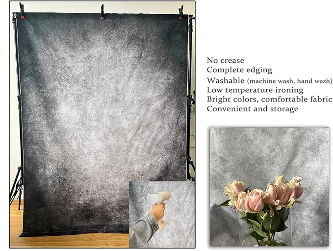 5x7ft Abstract Black Gray Portrait Photography Backdrops Photo Studio Prop Background for Children Adult - Image 5