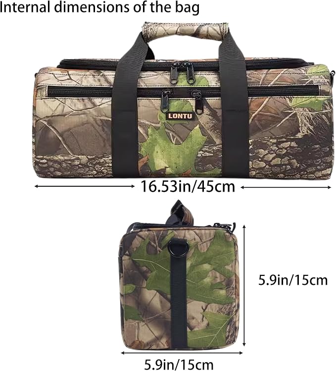ZZQ&CCF Camera Lens Pouch Case for Canon RF 200-800/100-500,for Sony FE 200-600mm F5.6-6.3G,Compatible with Nikon Z 180-600, Portable Compact Outdoor Telephoto Lens Photography Bag -Black Camo - Image 3