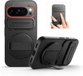 SURITCH for Google Pixel 10/10 Pro Case with 360° Rotatable Hand Strap Phone Grip Holder & Invisible Kickstand & Slide Camera Cover, Protective Cover for Pixel 10/10 Pro -Black by SURITCH