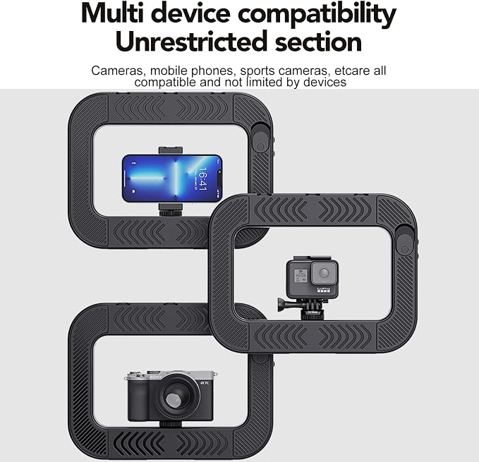 Smartphone Ring Selfie Light Kit Handheld LED Mobile Video Stabilizer Fill Lighting Rig Lights Built-in 8000mAh Battery Rechargeable for Phone Camera, YouTube, TIK tok Video Recording, Make up - Image 8