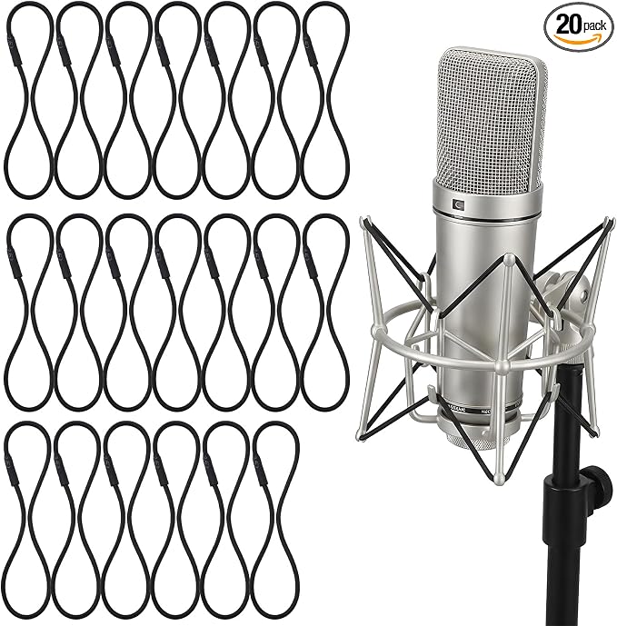 8 Pieces Shock Mount Mic Holder,Black Microphone Shock Mount Rubber Rings, Universal Elastic Bands Replacement for Microphone Holder Clamp (3mm Thickness, 4.6 & 3.4 Inch Diameters) by Unknown