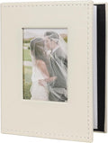 RECUTMS Photo Album 4x6 52 Photos Leather Small Albums for Wedding Beige | White Page, 52 Vertical Pockets, Family Baby Vacation Pictures Book with Front Window, Small Capacity, Portable, Travel Gifts by RECUTMS