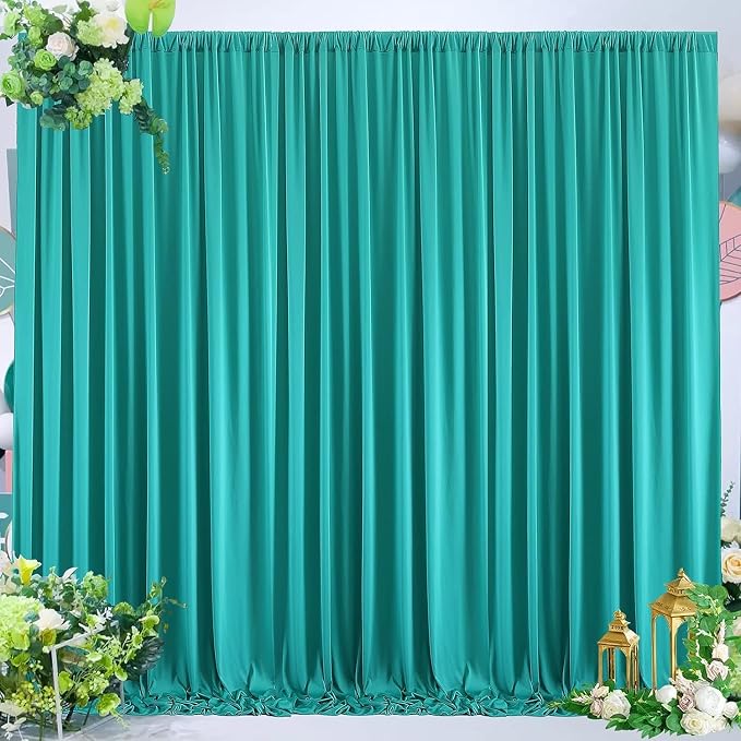 30 ft x 10 ft Wrinkle Free Turquoise Backdrop Curtains for Parties, Thick Polyester Teal Photo Backdrop Drape Panel for Wedding Mermaid Birthday Photography Background Party Backdrop Stand - Image 4