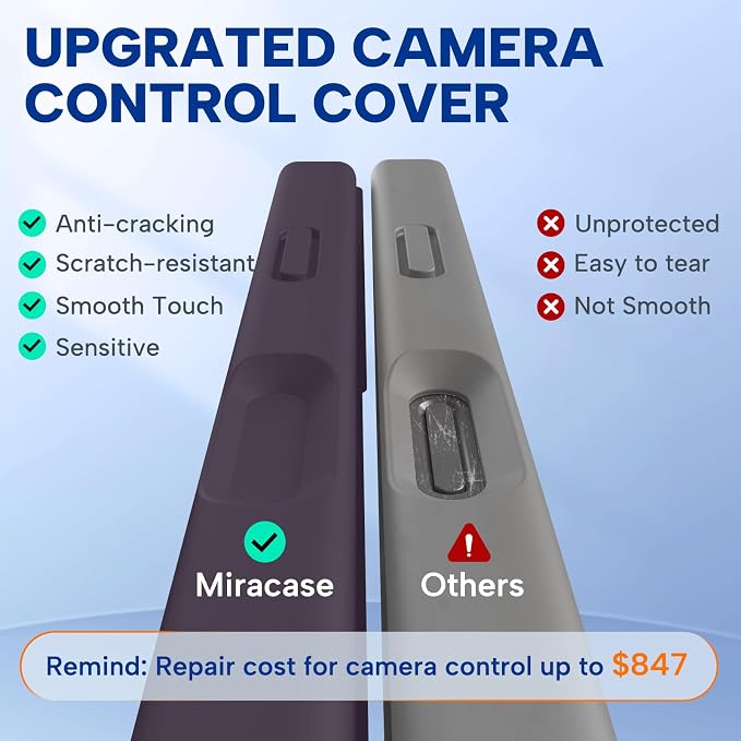 Miracase Silicone & Magnetic for iPhone 17 Case, Dark Purple | Compatible with MagSafe, Silicone Camera Control Cover, Soft Microfiber Lining, Shockproof Drop Protection Phone Case for 17 - Image 2