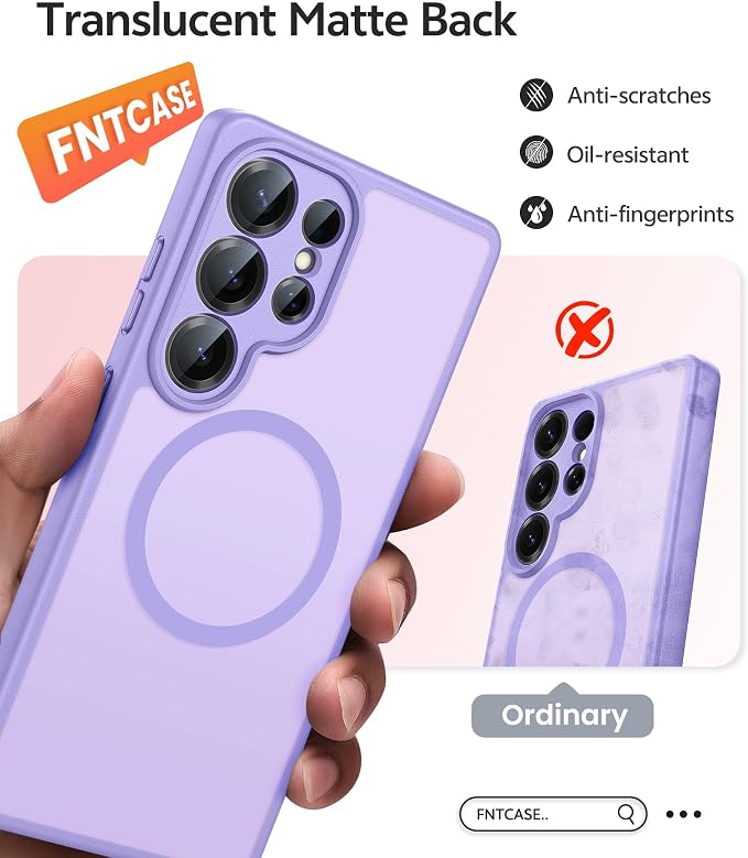 FNTCASE for Samsung Galaxy S25 Ultra Case, Compatible with Magsafe | Screen Protector, Full Camera Protection, Translucent Matte, 14FT Military Grade Drop Proof, Protective Phone Cover - Image 6