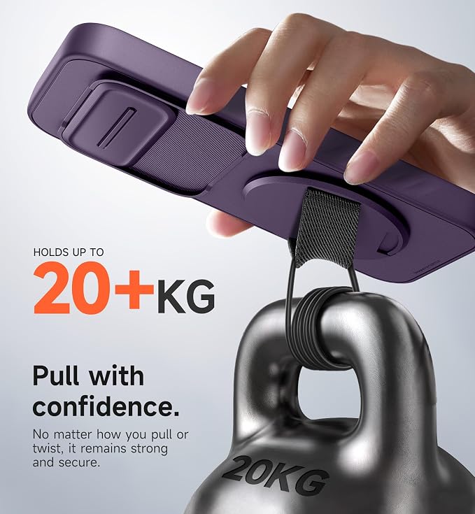 SURITCH for Google Pixel 10 Pro XL Case with 360° Rotatable Hand Strap Phone Grip Holder & Invisible Kickstand & Slide Camera Cover, Protective Cover for Pixel 10 Pro XL -Dark Purple - Image 5