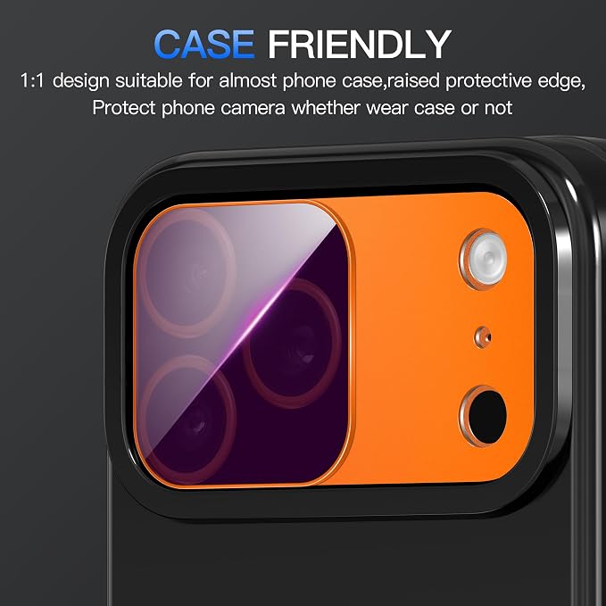 Suoman for iPhone 17 Pro Max Camera Lens Protector, ND Filter Lens Film | Magnetic Tempered Glass Lens Film, Strong Adsorption, HD Clear, All-in-one Metal Camera Cover,Orange - Image 7