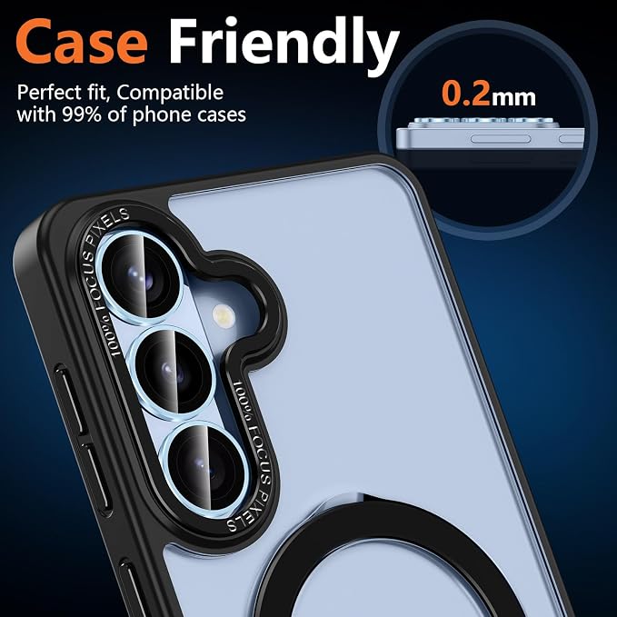 for Samsung Galaxy S26 Plus Camera Lens Protector, Individual Metal Ring Tempered Glass Lens Cover, [Strong Adsorption] Scratch Resistant Ultra-Thin HD Clear Lens Cover, 1 Set-Blue Ring - Image 6