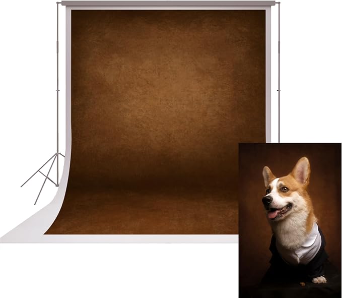 UrcTepics 6x8ft Brown Vintage Backdrop. Portraits and Headshots Cloth Backdrop with Abstract Textured Pattern. by UrcTepics