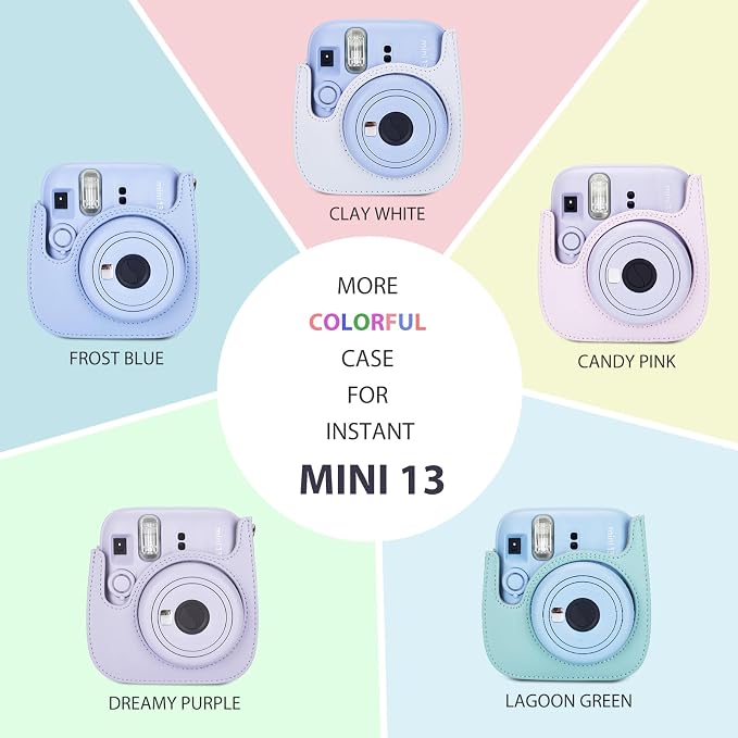 Phetium Mini 13 Camera Case for Fujifilm Instax Mini 13 12 Camera-Blue | Mini Camera Protective Case,PU Leather Bag,Photo Storage Pocket,Adjustable Shoulder Strap,Magnetic Flip - Image 7