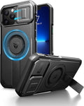 Dexnor for iPhone 13 Pro Max/12 Pro Max Case with Slide Camera Cover & Adjustable Kickstand, Compatible with MagSafe, Rugged Shockproof Bumper Cases Heavy-duty Magnetic Protective Cover,6.7 inch,Black by Dexnor