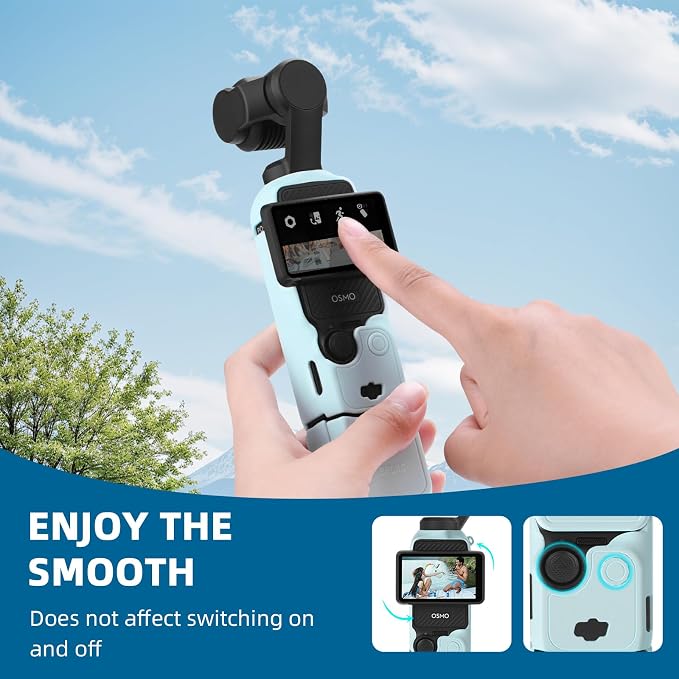 BRDRC Pocket 3 Silicone Cover, For Xtra Muse Protective Case Lens Protector Scratch-Resistant Sleeve Skin Compatible with DJI OSMO Pocket 3 Creator Combo/For Xtra Muse Accessories(Blue) - Image 8