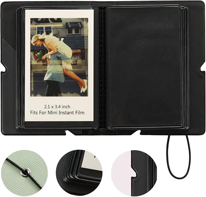 2x3 Instax Mini Photo Album, 28 Pockets. Mint Green, 1PK | Portable Wallet Size Album Stores 2x3 inch Instant Photos. Fits Polaroid, Instax Mini, Kodak Mini Prints and Zink. - Image 2