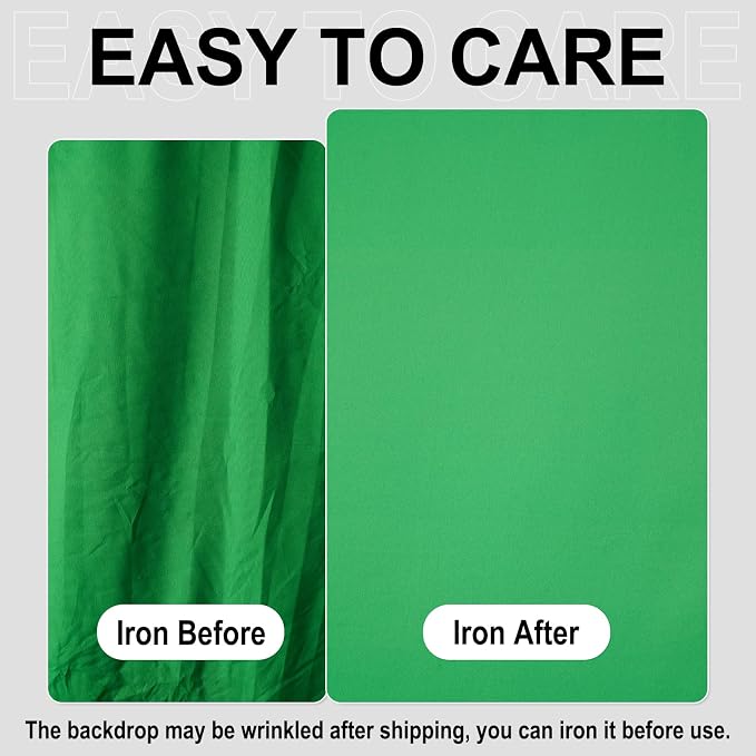 GFCC Greenscreen Backdrop Chromakey Streaming Photography, 10x12FT | Non-Reflective, Easy Hang, Multipurpose Background for Gaming Studio Photoshoot Christmas Party Video Recording High Density - Image 2