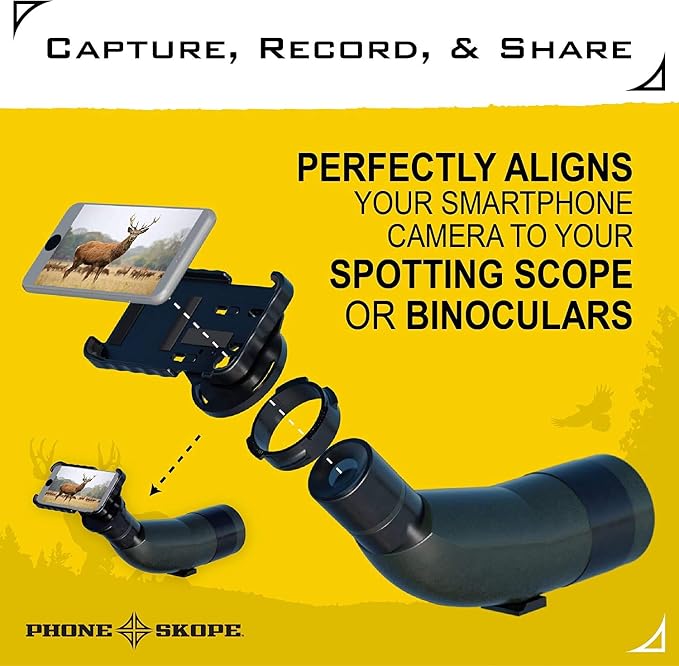 Phone Skope Complete Digiscoping Kit: Ideal Scope Camera for Hunting/Birding/Stargazing - Phone Scope Adapter Kit Includes Phone Scope Mount Case, Eyepiece Adapter, Lens Cloth - Fits Most Smartphones - Image 4