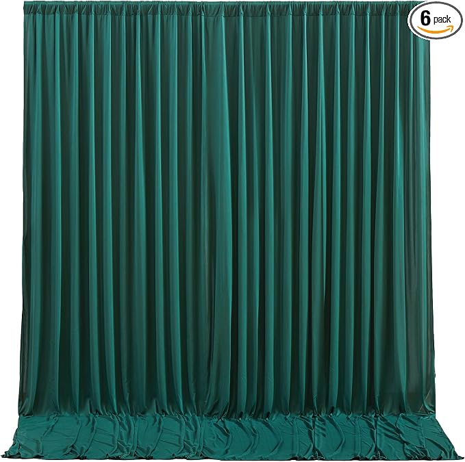 Hunter Green Backdrop Curtain-Wrinkle-Free Polyester Fabric Green Photography Curtains for Wedding Party Photo Background Decorations- 24 X10FT (Hunter Green) by WishCare