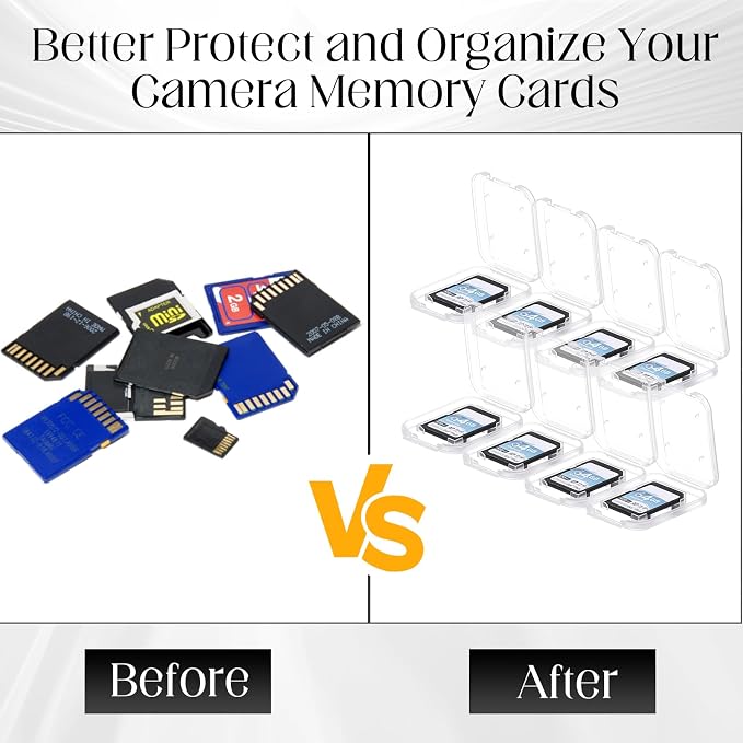 20 Pcs Clear SD Card Holder, Plastic SD Card Case with 24 Pcs Card Labels Standard SDHC SDXC Memory Cards Organizer Portable Photography Storage Accessories - Image 7