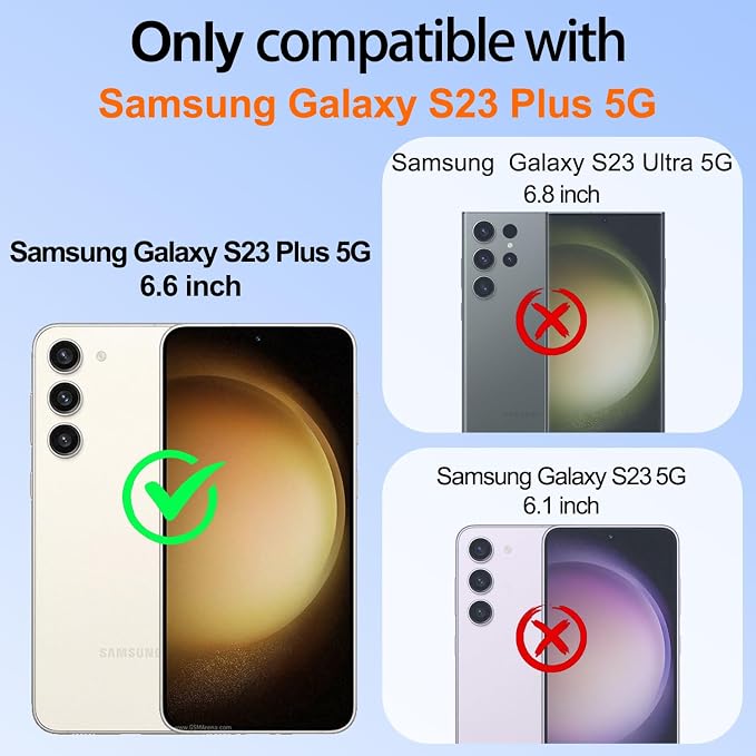 Fit for Samsung Galaxy S23+ Plus Case with Screen Protector*2, Build in 360° Rotating Ring Kickstand, Military Grade Protective Case for Samsung S23 Plus Phone, Green - Image 2