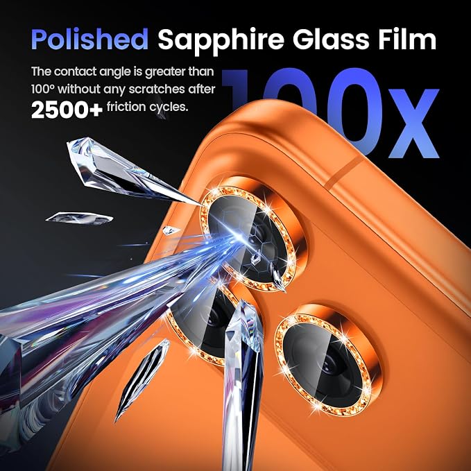 Tensea Camera Lens Protector Compatible for iPhone 17 Pro Max/17 Pro/15 Pro Max/15 Pro/16 Pro Max/16 Pro/14 Pro Max/14 Pro, Metal Tempered Glass Cover Camera Screen Protector Accessories,Case Friendly - Image 6
