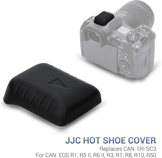 JJC ER-SC3 Hot Shoe Cover Cap for Canon Camera with Multi-Function Hotshoe | Replaces Canon ER-SC3, for Canon EOS R50V R50 R1 R3 R5 Mark II R6 Mark II R7 R8 R10 Mirrorless Cameras, Full Coverage Design - Image 2
