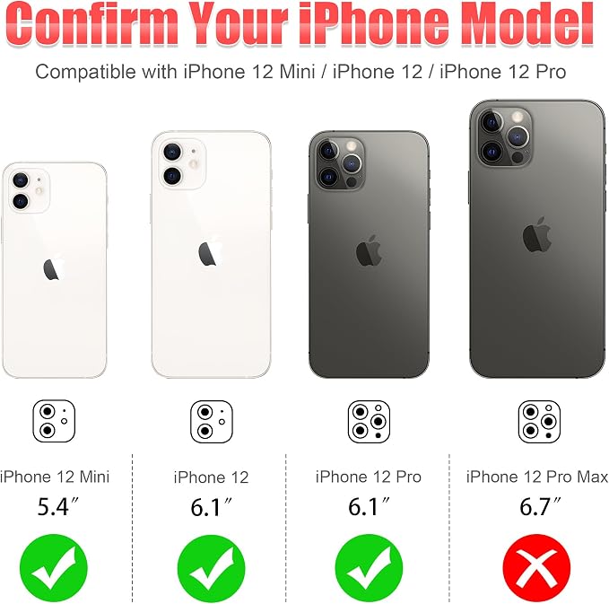 AGVEE 3+3 6 Pack for iPhone 12 & Mini & Pro Camera Lens Protector Cover | Individual Bling Diamond & Bling Glitter Sparkle Cute Gem Metal Ring, 9H Tempered HD Glass - Image 2