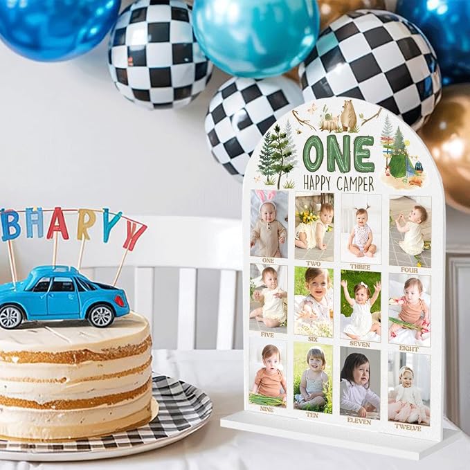My First Year Photo Board Baby Milestone Signs One Year of Baby Photo Board, Best Babies Keepsake 10x14 Inches Acrylic Sign Decor Fits 2" x 3" Photo A04 - Image 4