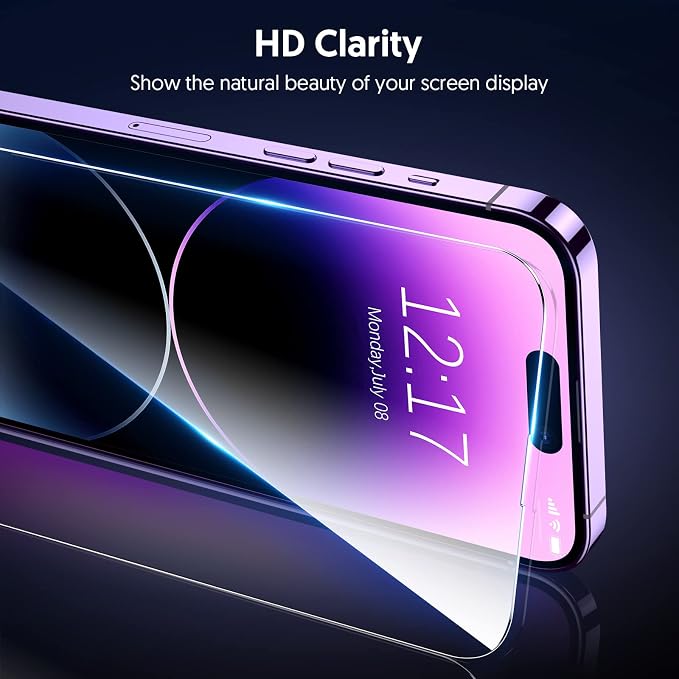 Fotbor for [3+3 Pack] iPhone 14 Pro Max Screen Protector with Camera Lens Protector, 9H Shatterproof Tempered Glass Film with Easy Installation Frame, HD Clear Sensitive Full Coverage 6.7 Inch - Image 5