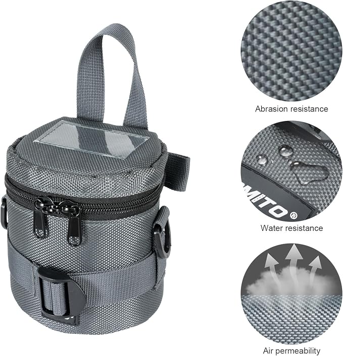 FOMITO Water-Resistant Camera Lens Pouch Bag - Shockproof Protective Case 3.94"x4.33" - Image 4