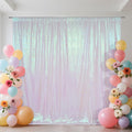 SquarePie 7x7ft Iridescent Sequin Backdrop, High Density Non-Transparent Glitter Curtain for Photography, Birthday, Wedding Party Decorations, Thick Solid Background with 4" Rod Pocket, 1 Panel by SquarePie