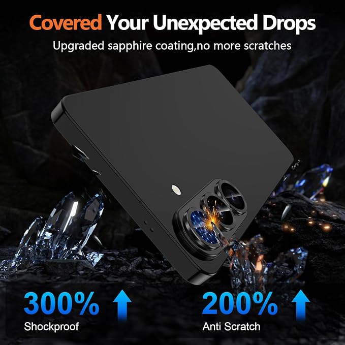 for Samsung Galaxy S26 Camera Lens Protector, Individual Metal Ring Tempered Glass Lens Cover, [Strong Adsorption] Scratch Resistant Ultra-Thin HD Clear Lens Cover, 1 Set-Black - Image 5
