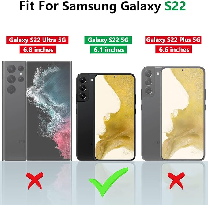 Gritup for Samsung Galaxy S22 Case with Slide Camera Cover & Screen Protector*2, 360 Rotating Ring Kickstand, Military Grade Protective Case for S22 Phone, Green+Pink - Image 2