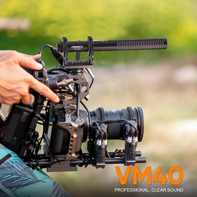 COMICA VM40 Combo Dual-Channel Wireless Shotgun Microphone for Camera Phone | 48kHz/32-bit Float Recording, Wired & Wireless Modes, 32GB File Storage, 32H Working, 656ft Range, for Filming, Video Record - Image 8