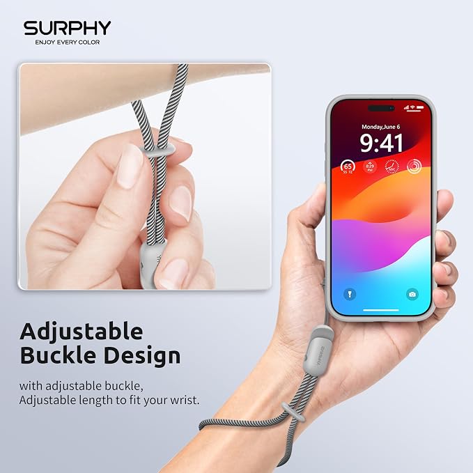 SURPHY 3 Pack Phone Wrist Strap, Phone Lanyard with Cellphone Tether Tab | Phone Strap Charm, Camera Wrist Strap with 2-Color Braided, Phone Wristlet, Wrist Lanyard for Case - Image 3