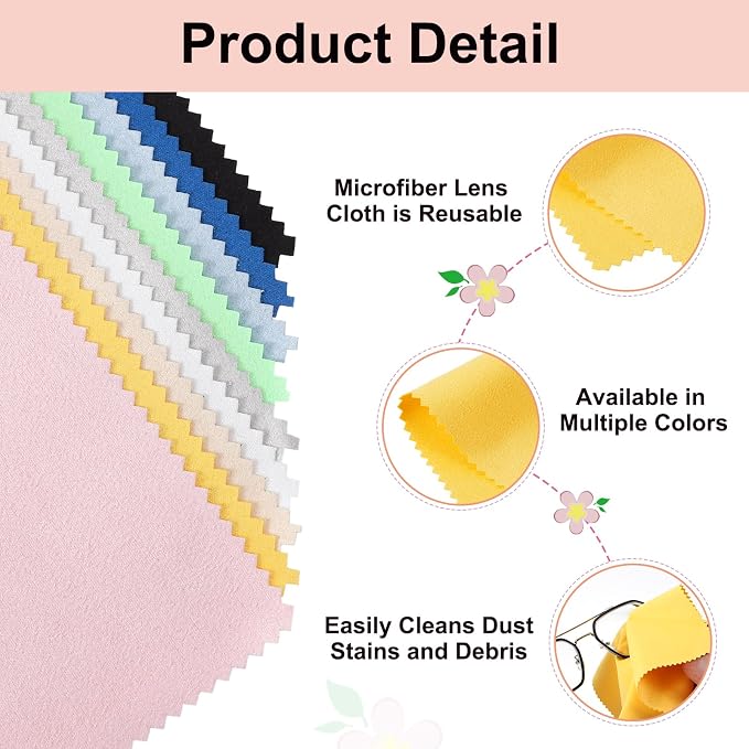uxcell 6 Pcs Microfiber Cleaning Cloth for Glasses, 11.8 x 11.8 Inch Eyeglass Cleaning Cloth, Glasses Cleaner Wipes for Electronics Lenses Screens Cameras Cell Phones, Yellow - Image 3