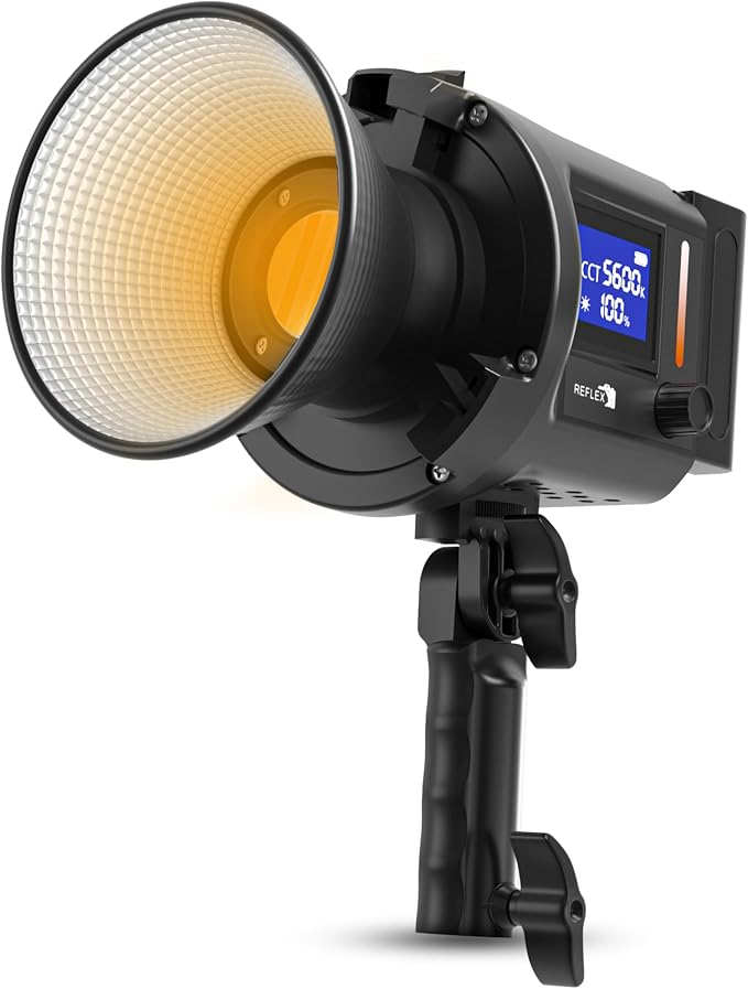 REFLEX CAMERA Professional 80W Handheld LED Photography Light – Portable Studio Video Light, Continuous Lighting for Photography, Handheld LED Spotlight. 3200-5600K 18000lux/1m CRI97 12 Effects + RGB by ReflexCamera